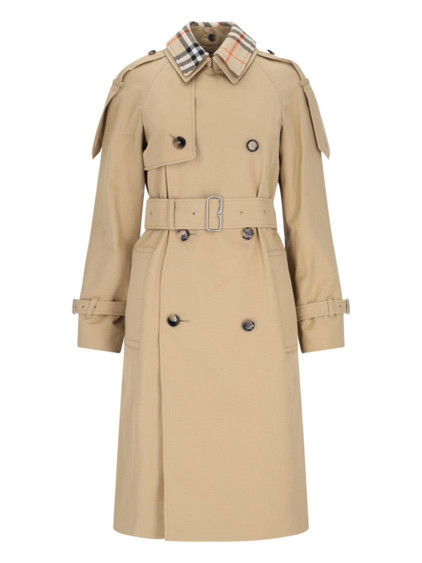 Burberry Long Double-Breasted Trench Coat – Beige