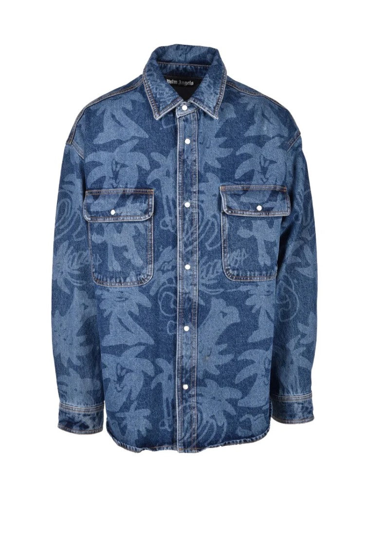 Palm Angels Cotton Shirt - Blue