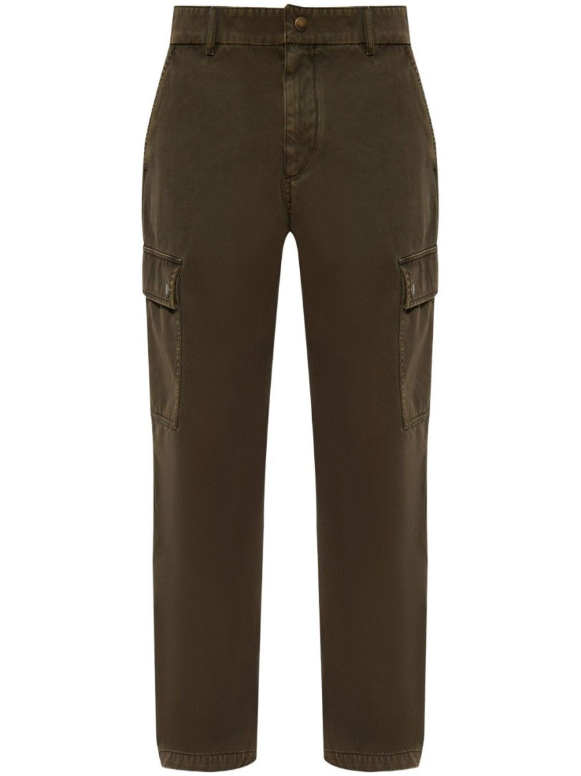 Burberry Relaxed Fit Cargo Trousers With Button Closure