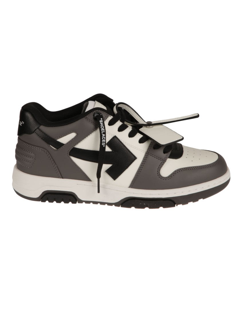 Off-White Out Of Office Grey Arrow Low-Top Leather Sneakers