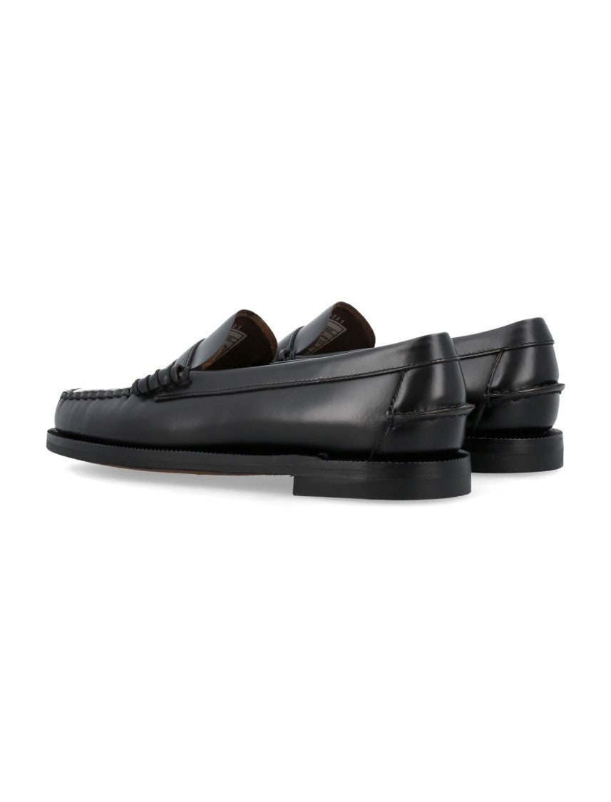 Sebago Black Classic Dan Hand-Stitched Leather Penny Loafer