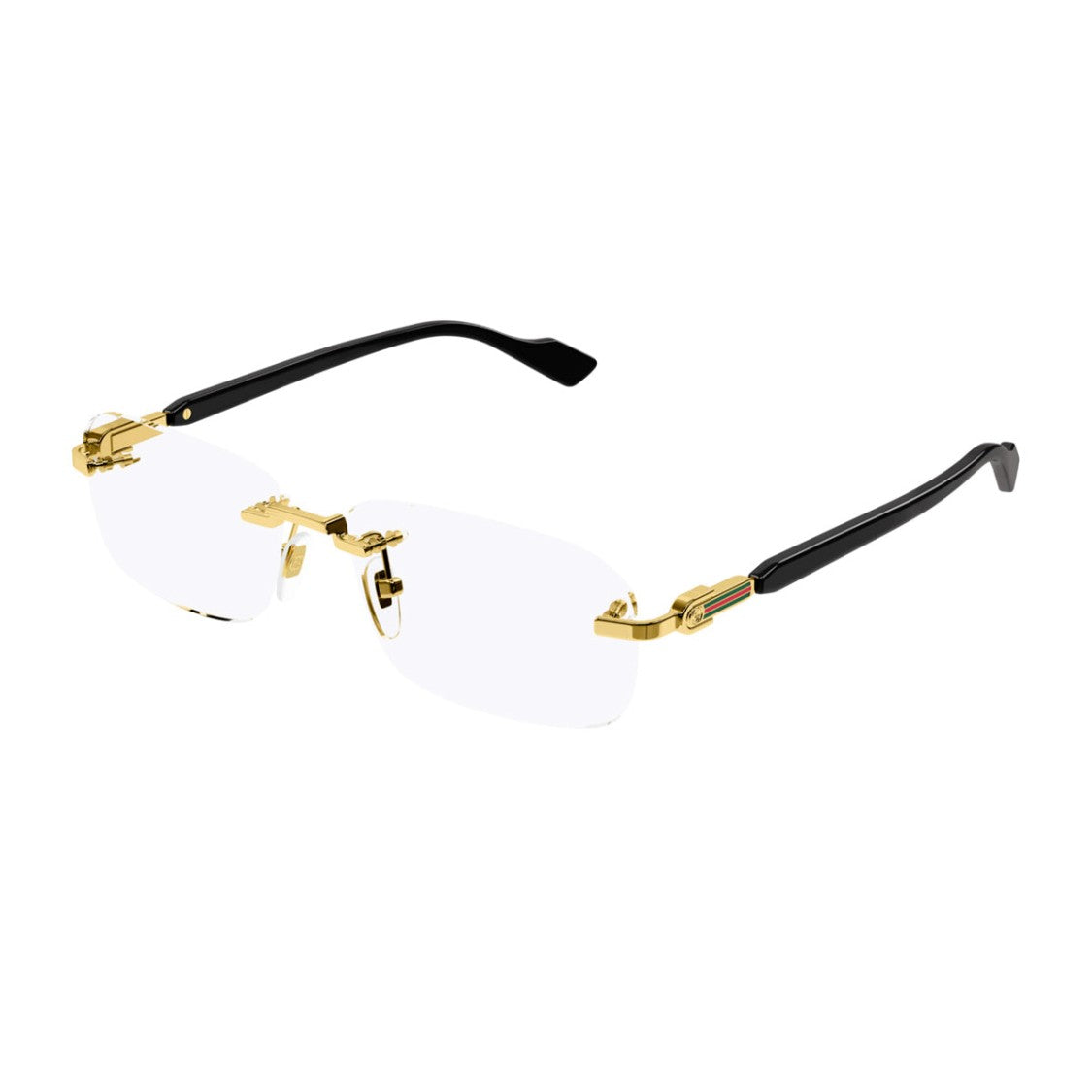 Gucci Gold Black Linea Sign Gg1221o Rimless Eyeglasses
