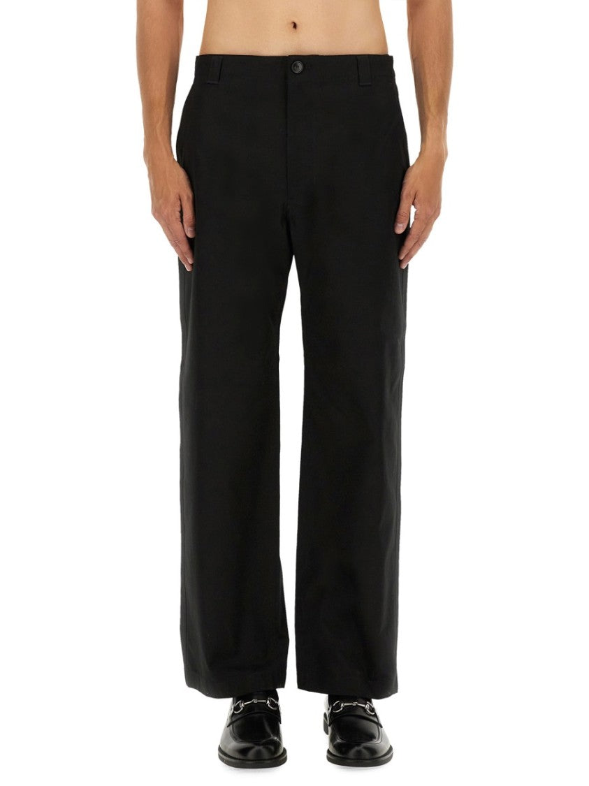 Gucci Straight-Leg Pants With Classic Waistband And Web Detail