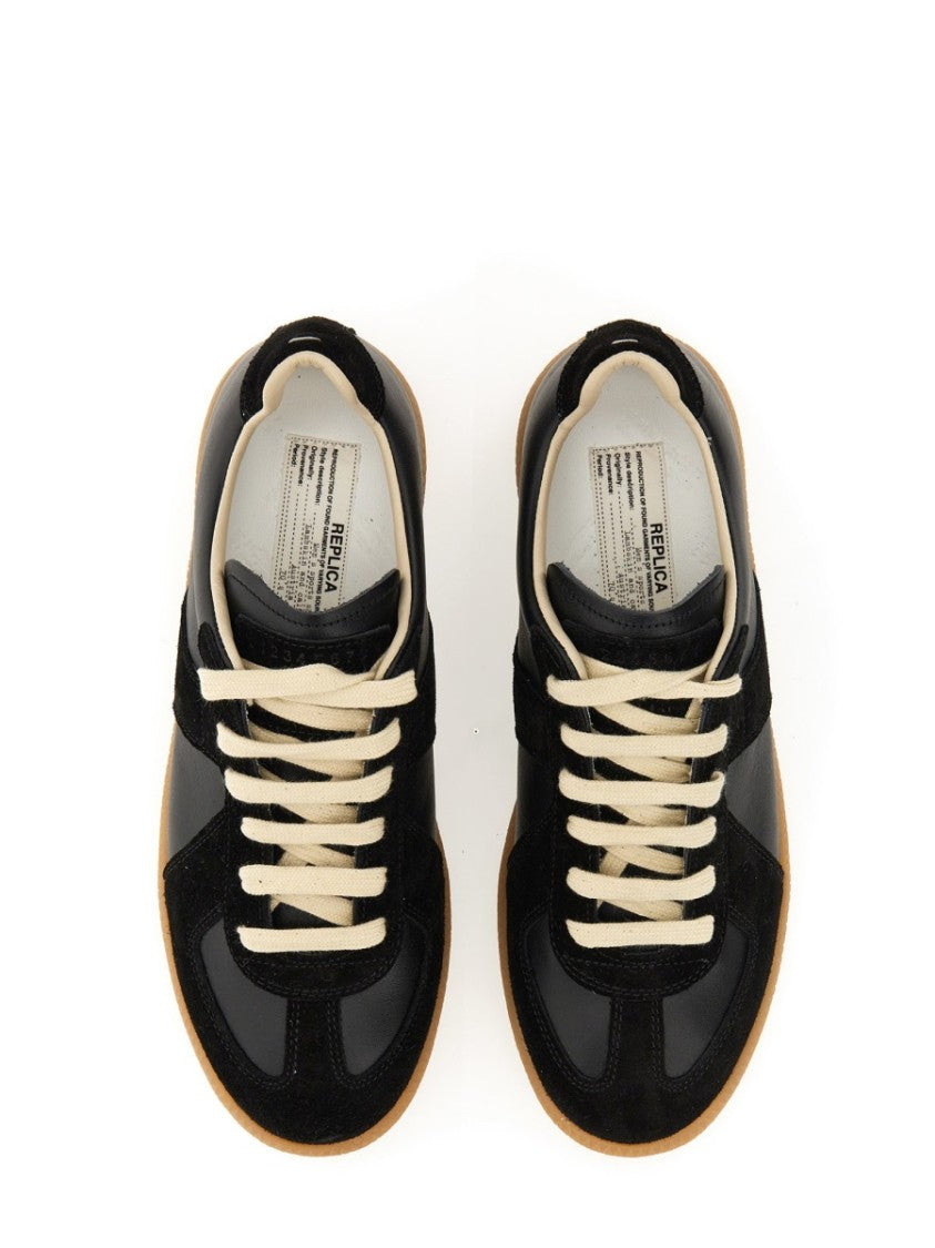 Maison Margiela Neutrals Replica Suede Panel Leather Sneakers