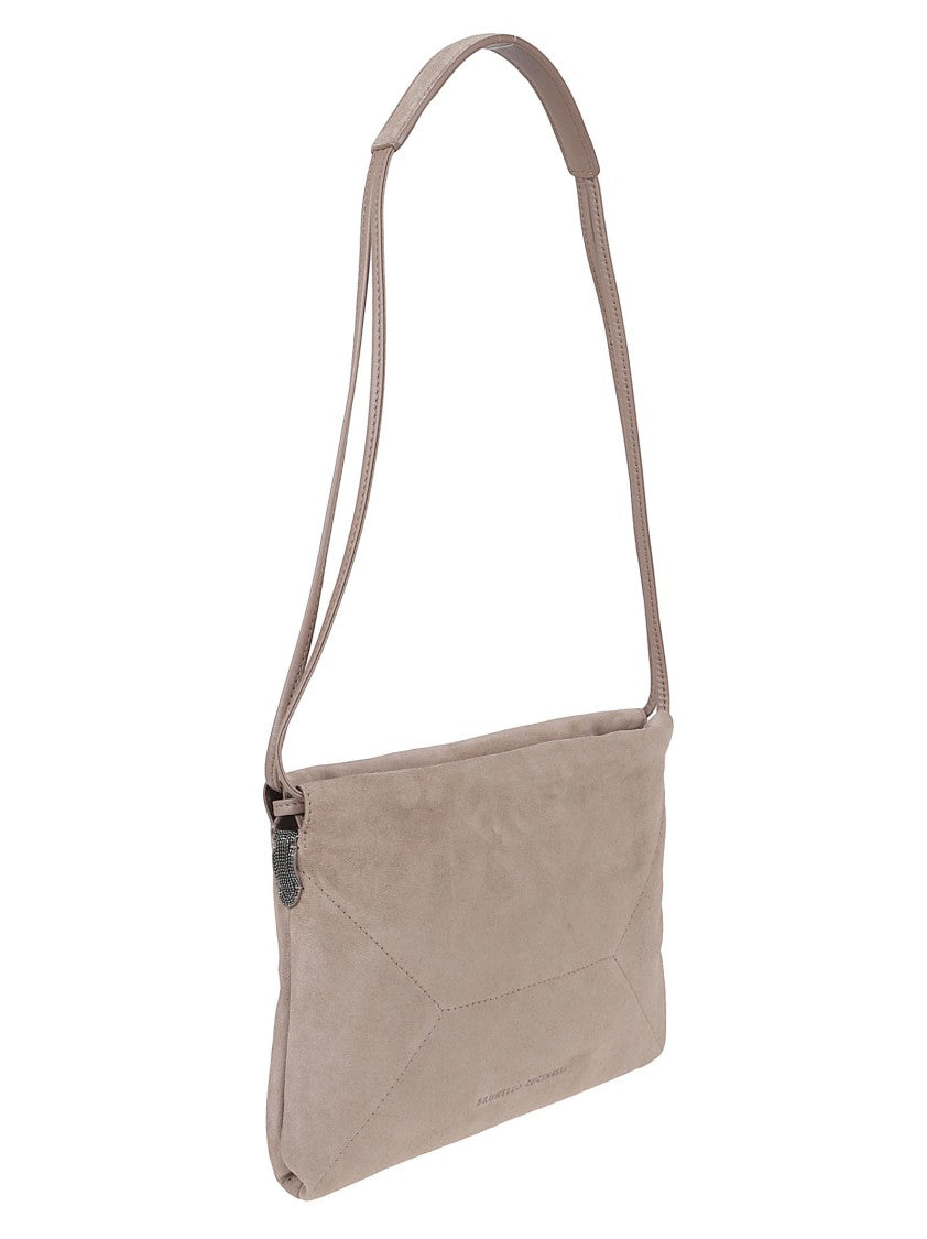 Brunello Cucinelli Suede Leather Shoulder Bag