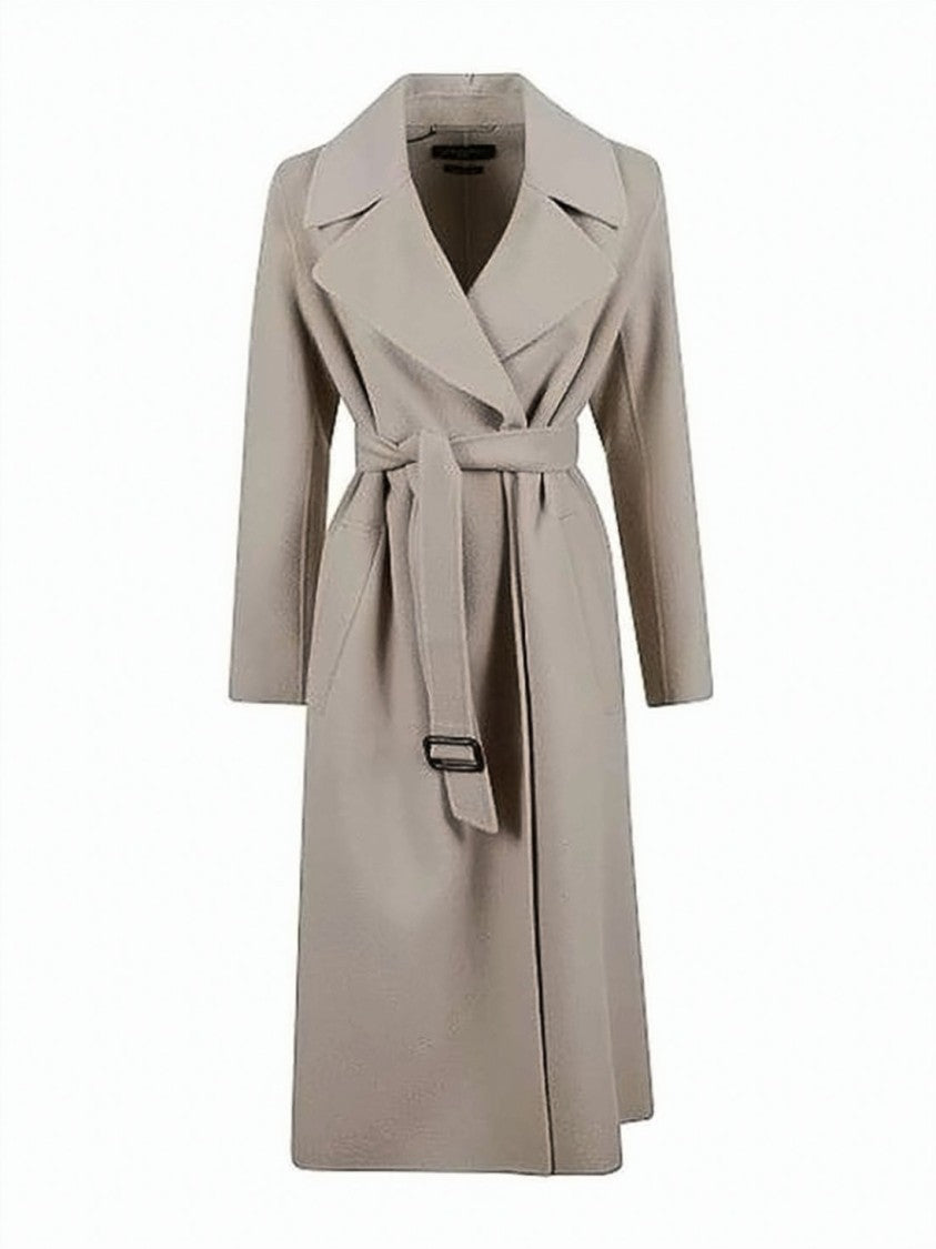 Max Mara Knee-Length Wool Coat With Wide Lapel