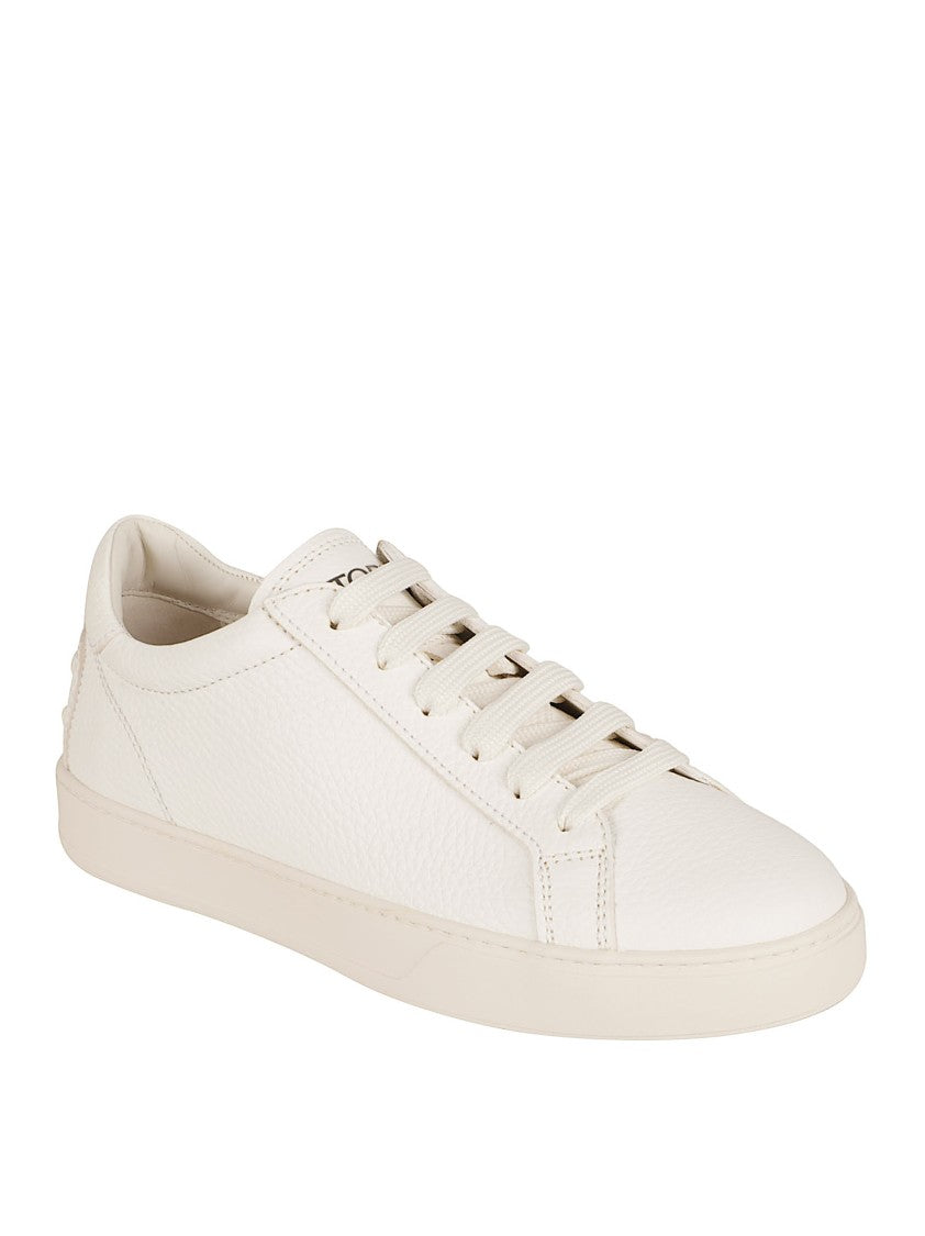 Tod's White Sneakers With Natural-Grain Calfskin