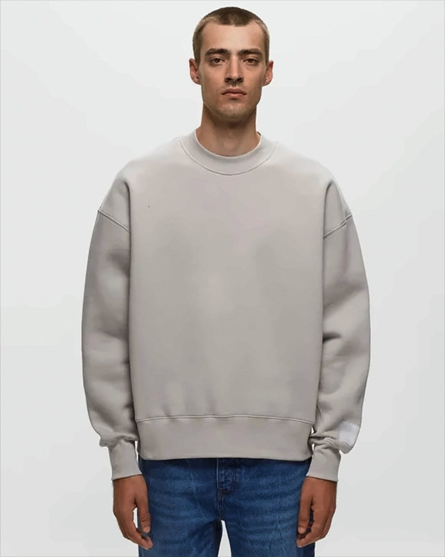 Ami Paris Relaxed Fit Sweatshirt With Satin Patch Detail