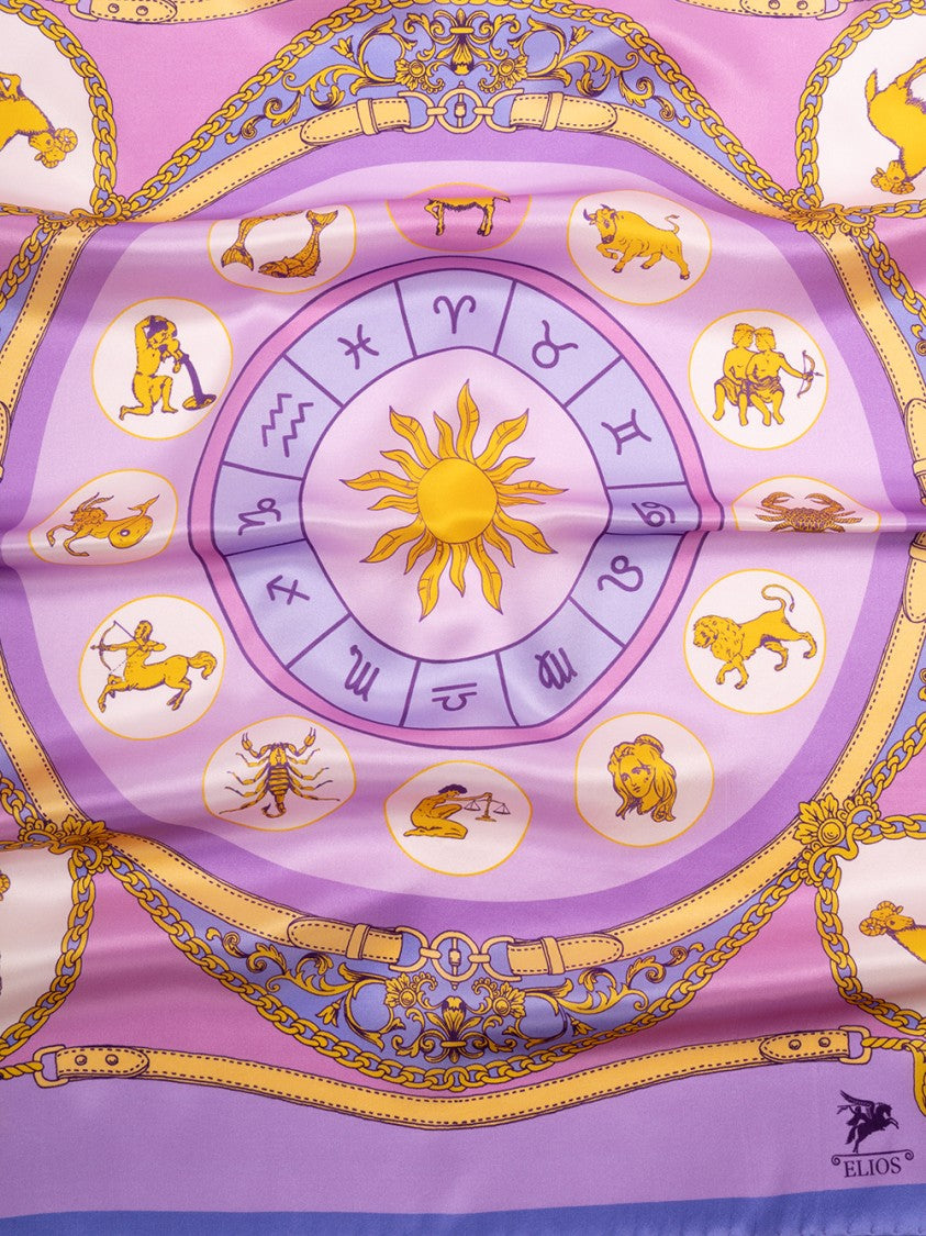 Elios Silk Scarf With Zodiac Sign Motifs