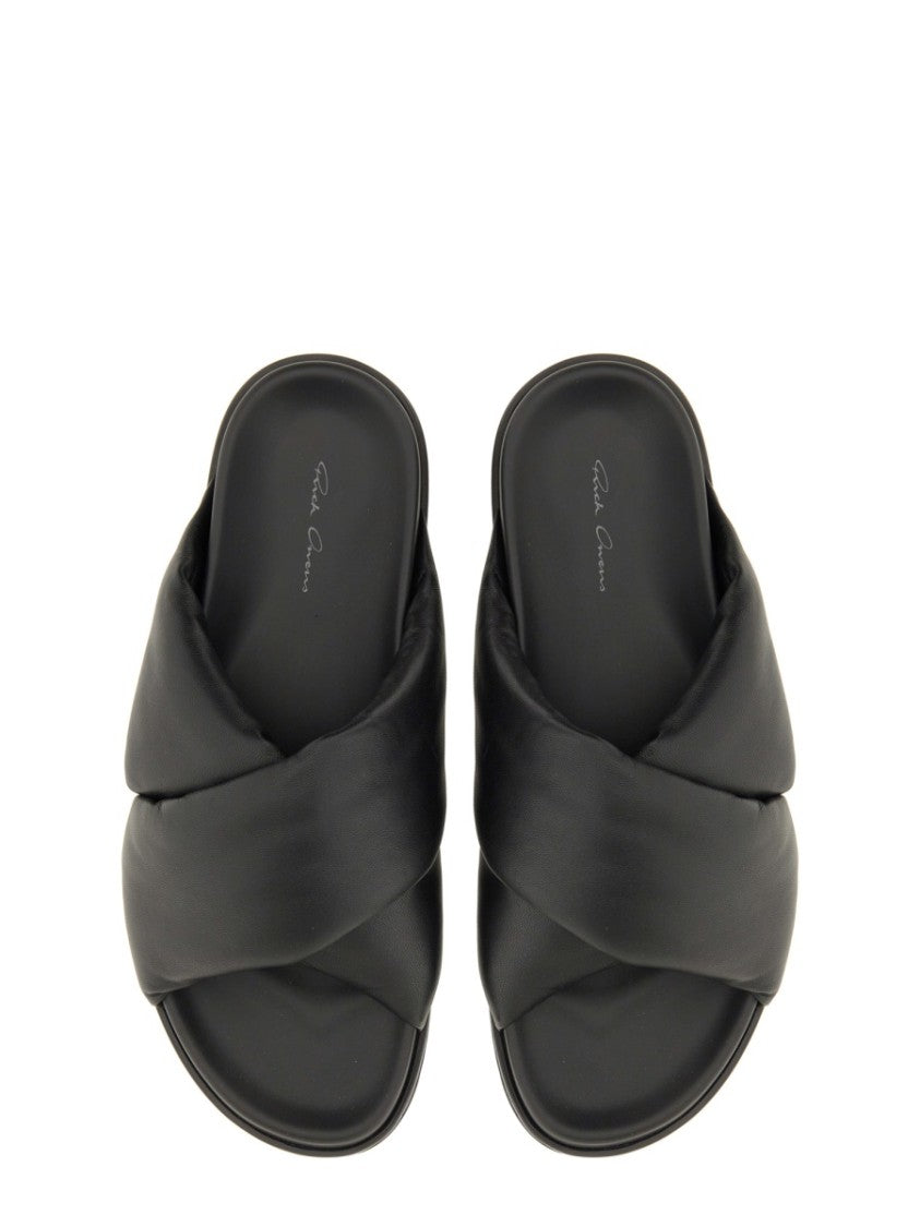 Rick Owens Twisted Design Lamb Leather Slides