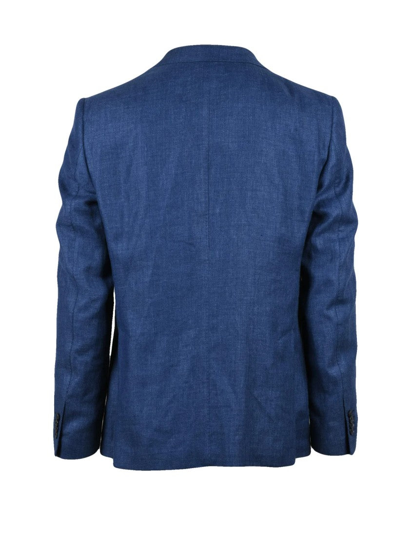 L.B.M. 1911 Royal Blue Linen Wool Rounded Jacket