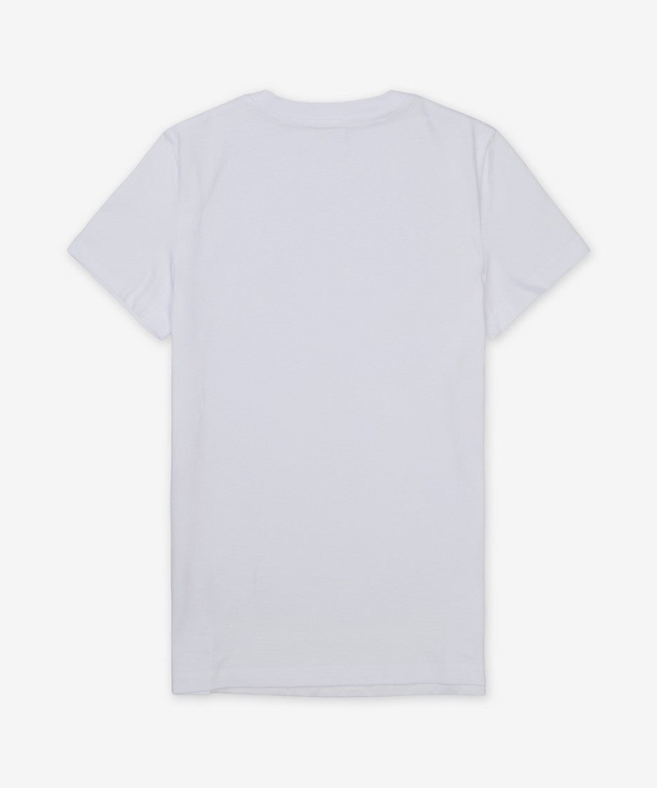 Max Mara Graphic Print White Cotton T-Shirt With Relaxed Fit