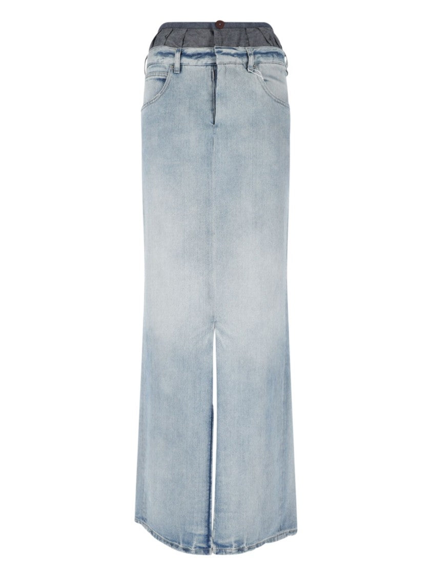 Maison Margiela Anonimity Of The Lining' Maxi Denim Skirt – Light Blue