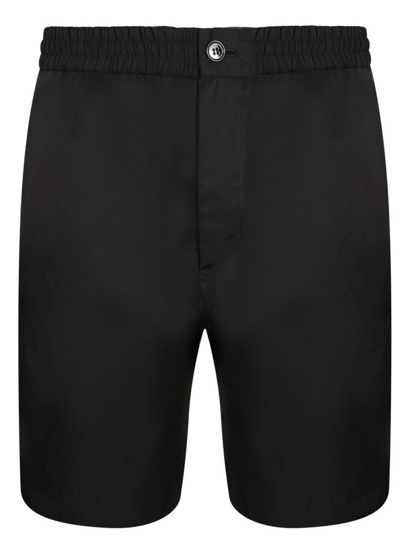 Ami Black Shorts With Elasticated Waist And Hidden Pockets