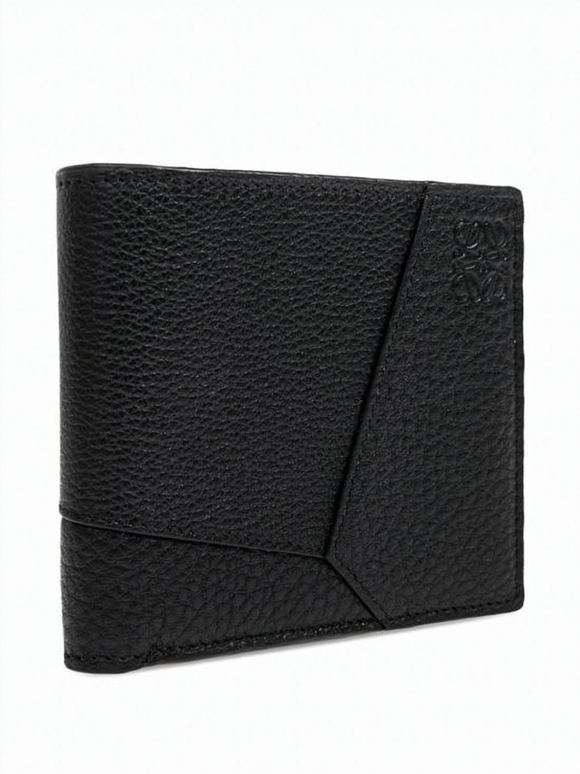 Loewe Textured Calf Leather Bifold Wallet With Geometric Design