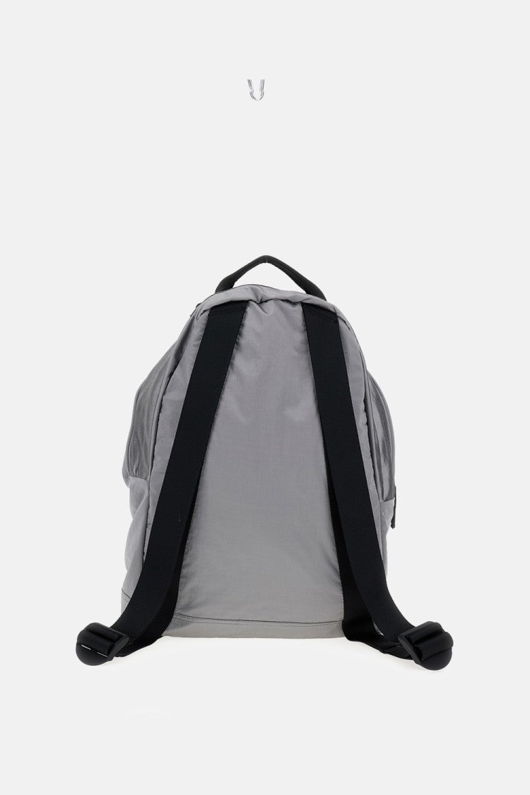 Stone Island Gray Backpack With Front Zip Pocket And Adjustable Straps