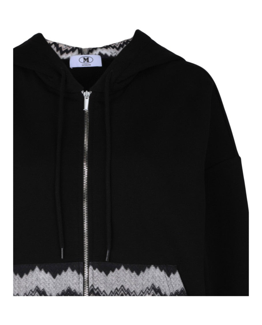 M Missoni Zigzag Drop-Sleeve Zip-Up Hoodie