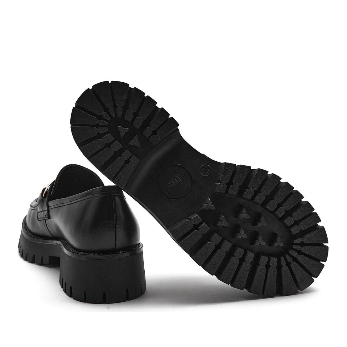 Guess Ilary Black Chunky Sole Leather Loafers