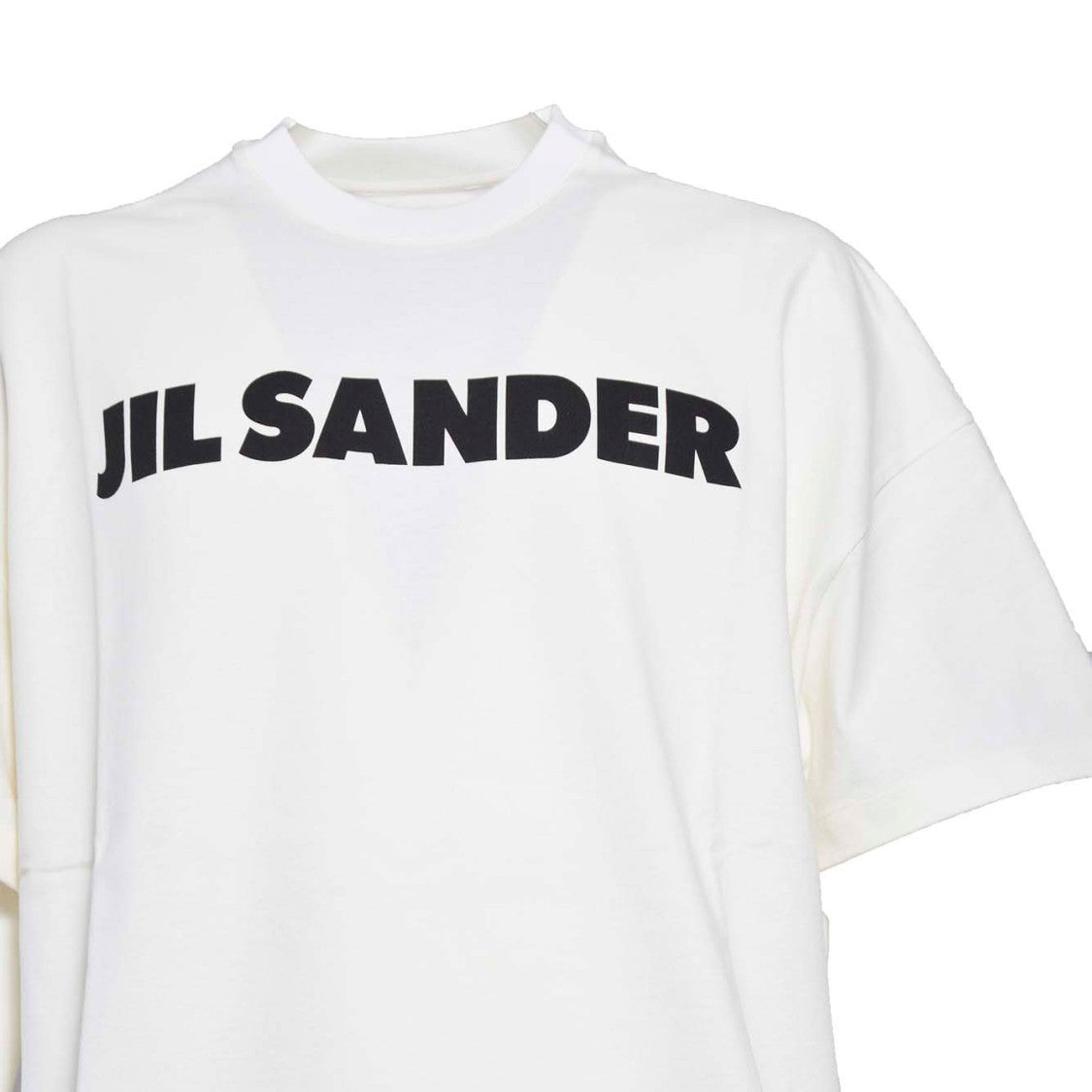 Jil Sander Boxy White T-Shirt With Contrasting Logo Print