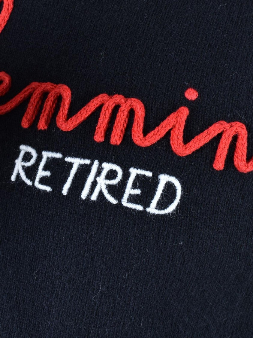 Mc2 Saint Barth Embroidered Black Sweatshirt With Bold Script Design