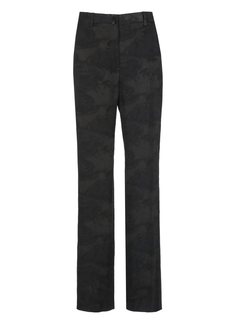 Dries Van Noten Black Viscose Trousers