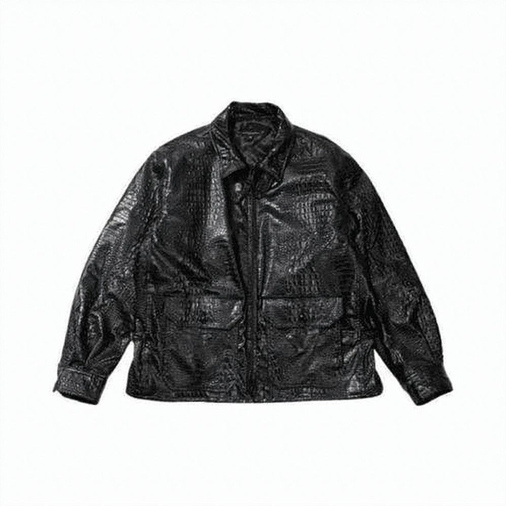 Engineered Garments Textured Leather-Effect Casual Jacket With Classic Collar
