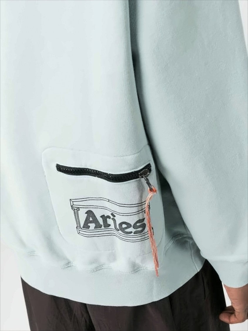 Aries Arise Light Blue Relaxed Fit Hoodie