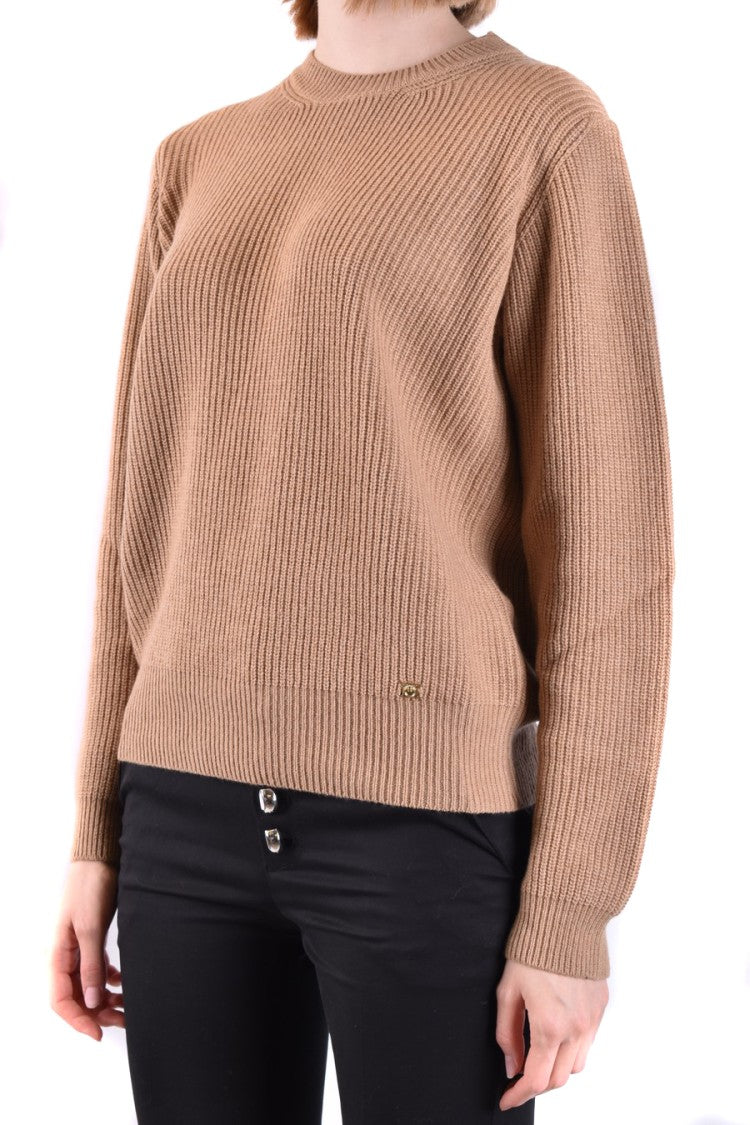 Pinko Ribbed Knit Sweater Relaxed Fit Cropped