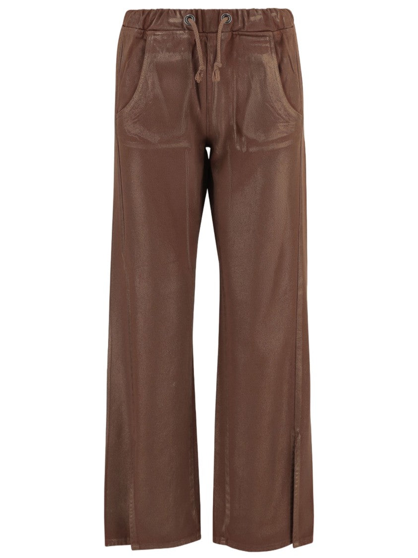 Don't @ Me Wide-Leg Cotton Trousers With Adjustable Drawstring