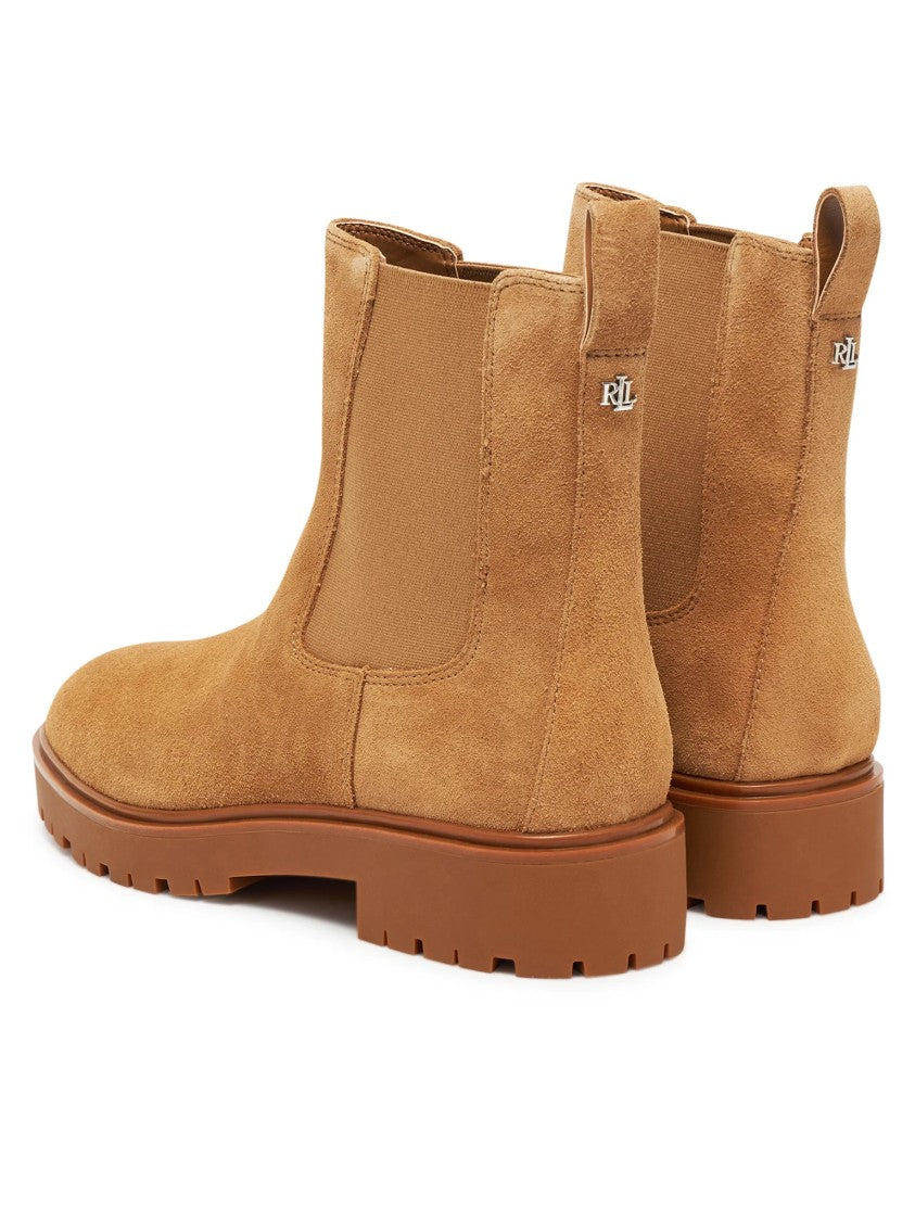 Lauren Ralph Lauren Effortlessly Chic Camel Suede Ankle Boots