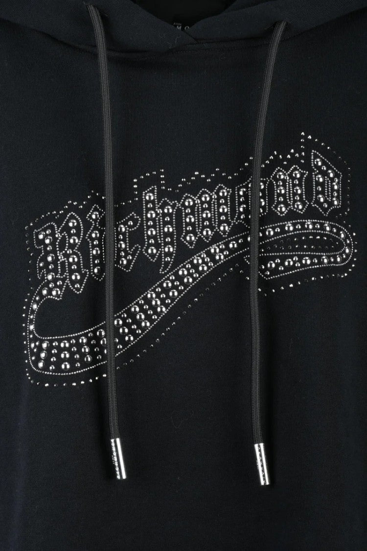 John Richmond Cropped Hoodie Sweatshirt - Black