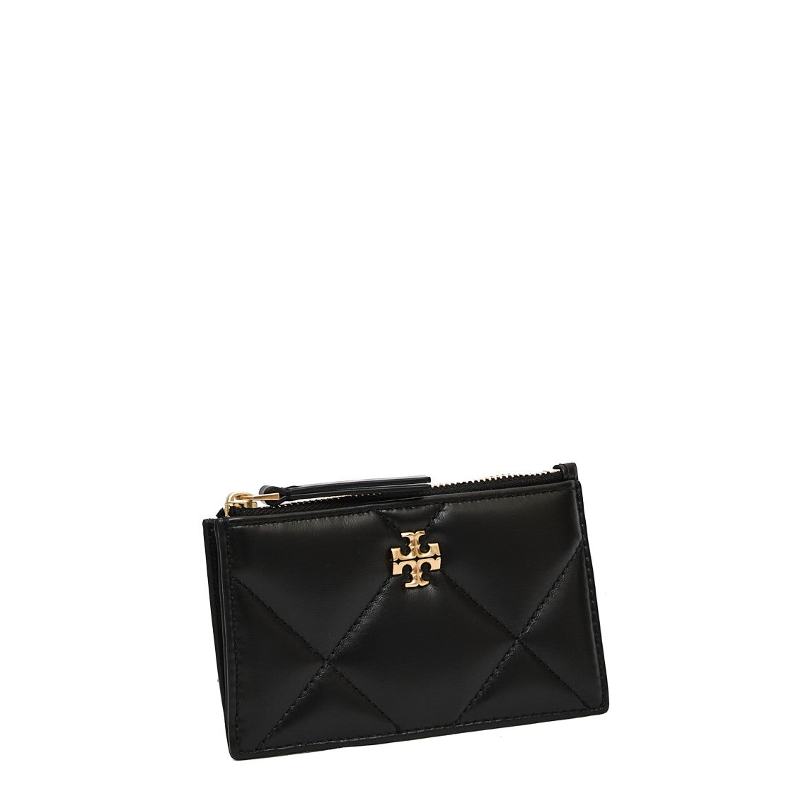 Tory Burch Quilted Zip Card Case With Gold-Tone Accents
