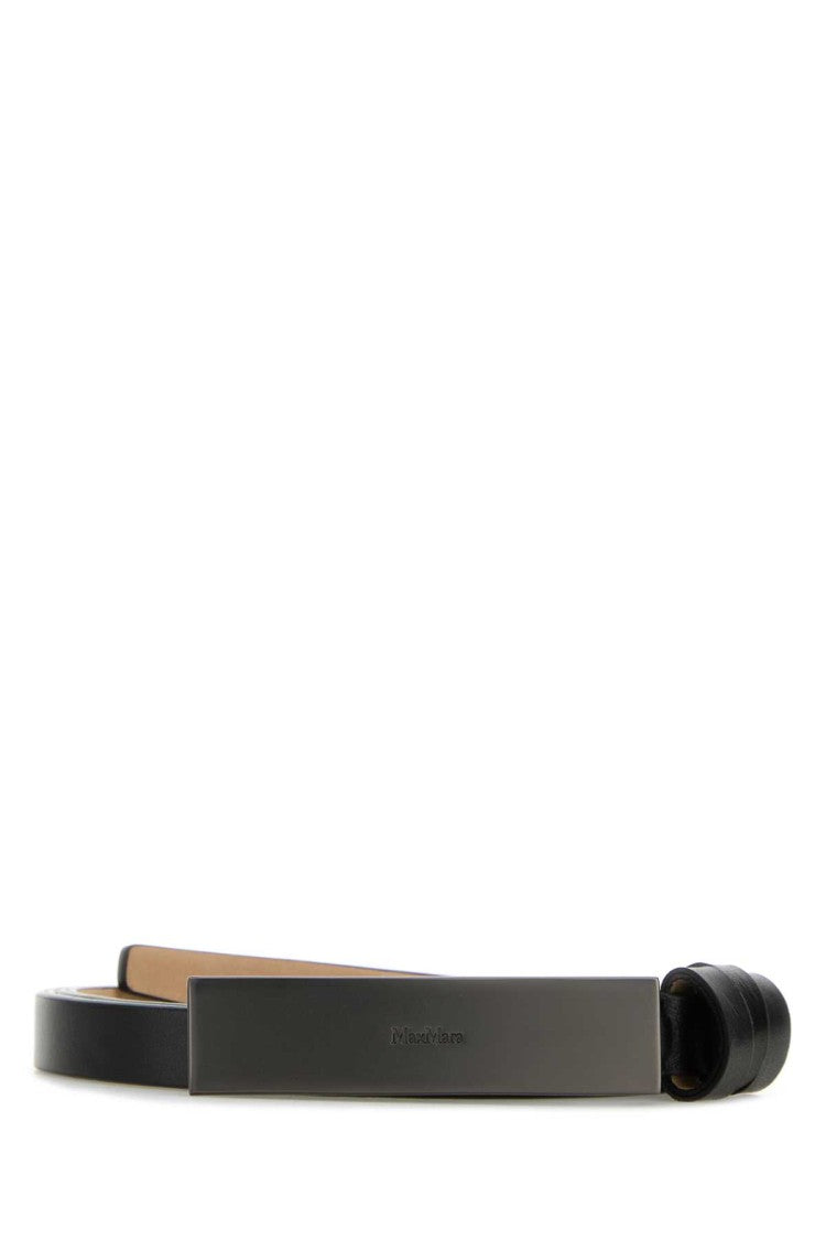 Max Mara Black Leather Newplate15 Belt