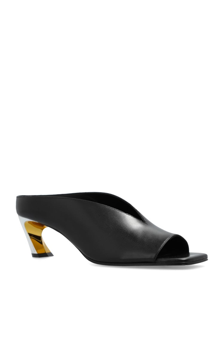 Alexander Mcqueen Contemporary Black Leather Slides
