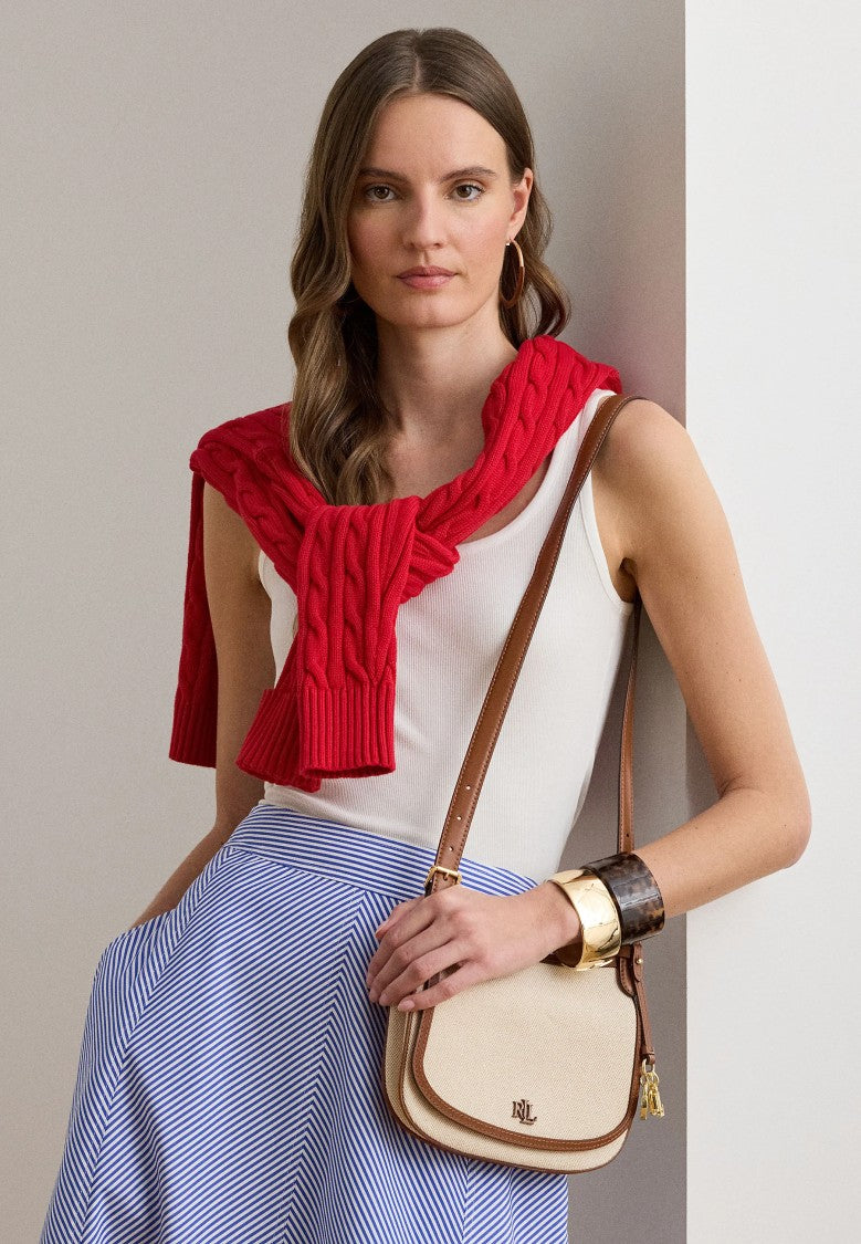 Lauren Ralph Lauren Structured Rectangular Shoulder Bag With Textured Fabric