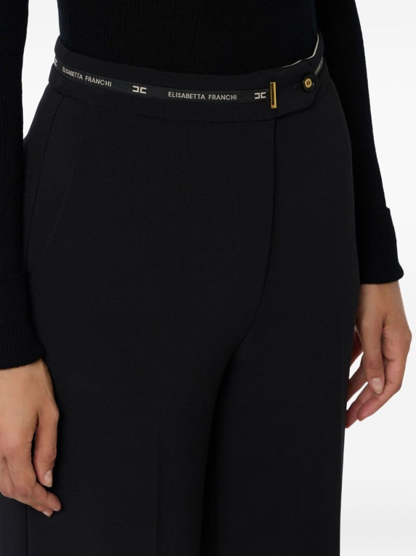 Elisabetta Franchi Wide-Leg Tailored Pants With High Waist