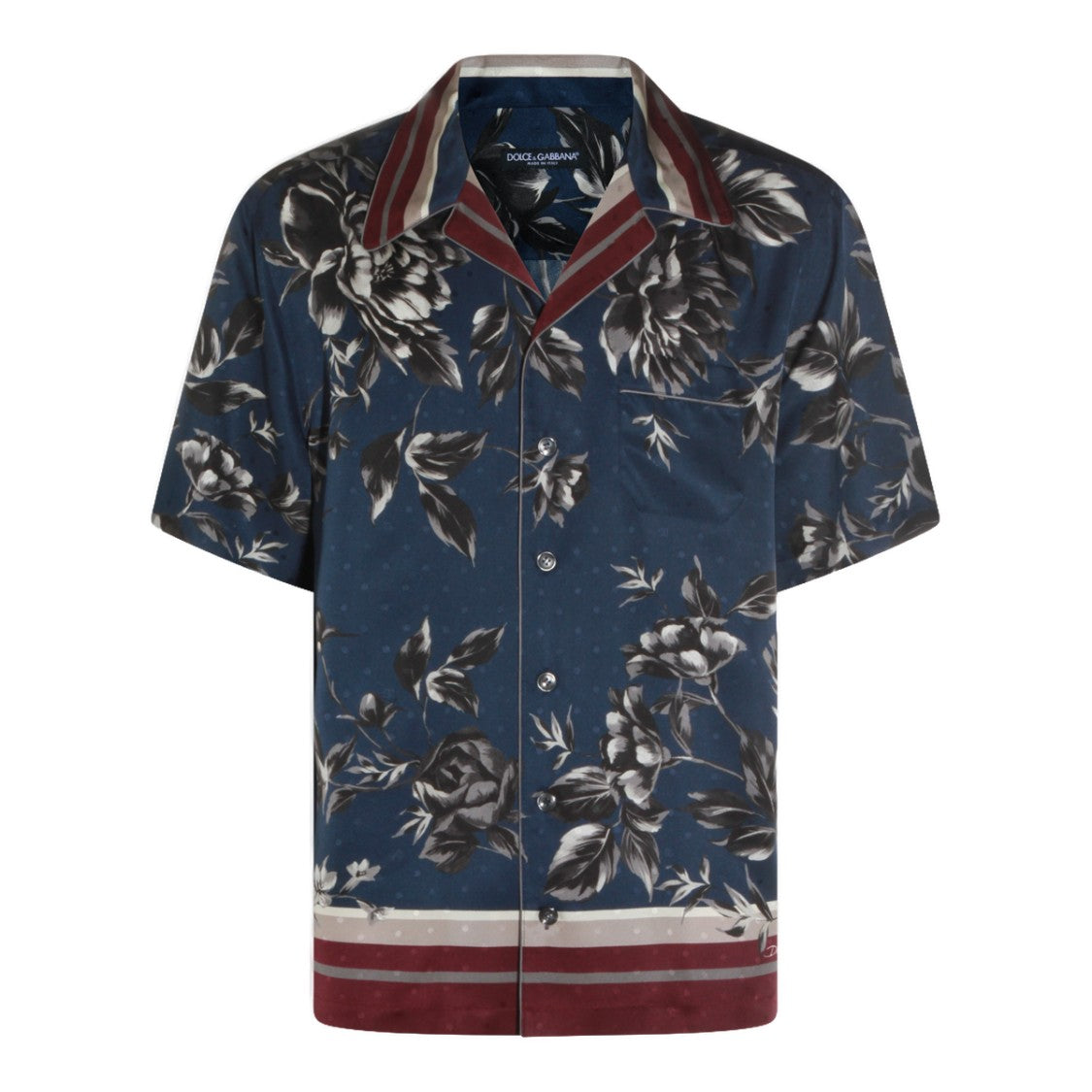 Dolce & Gabbana Floral Short-Sleeve Shirt With Contrasting Collar