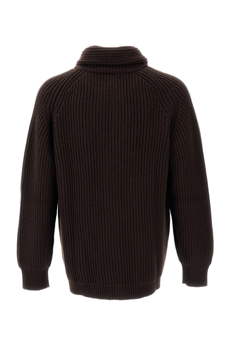 Filson Brown Bristol Tacoma Heavy Wool Cardigan