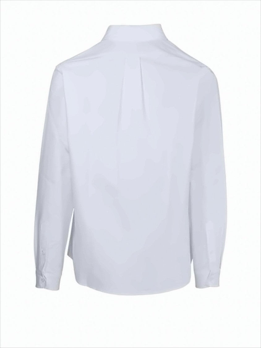Kenzo Tailored White Cotton Long-Sleeve Shirt With Embroidered Logo