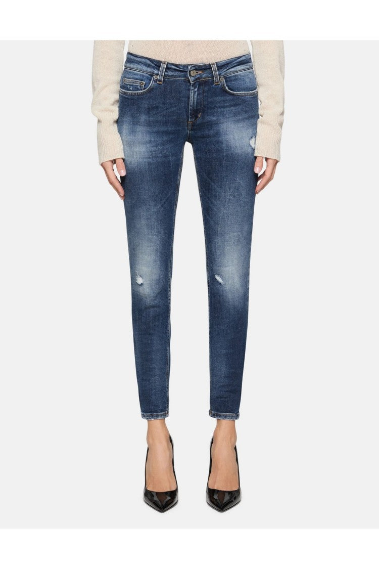 Dondup Blue Cotton-Elastane Denim Jeans