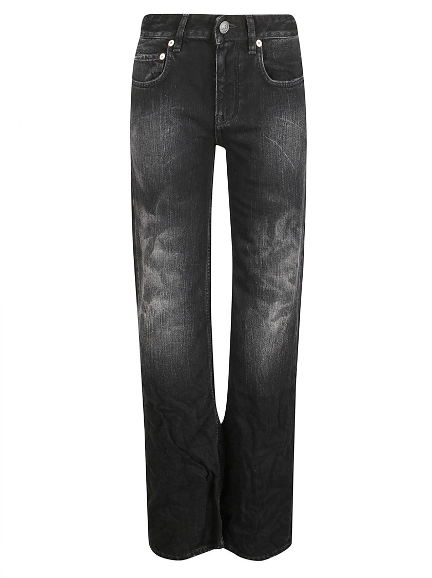 Balenciaga Mid-Rise Black Cotton Denim Trousers
