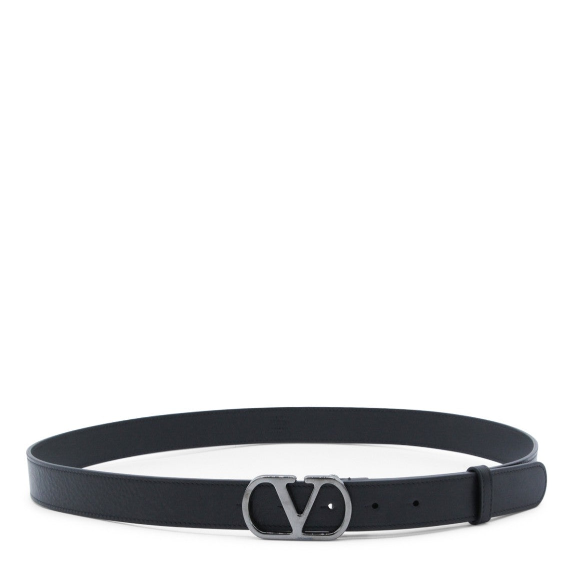 Valentino Garavani Timeless Black Belt With Polished Finish