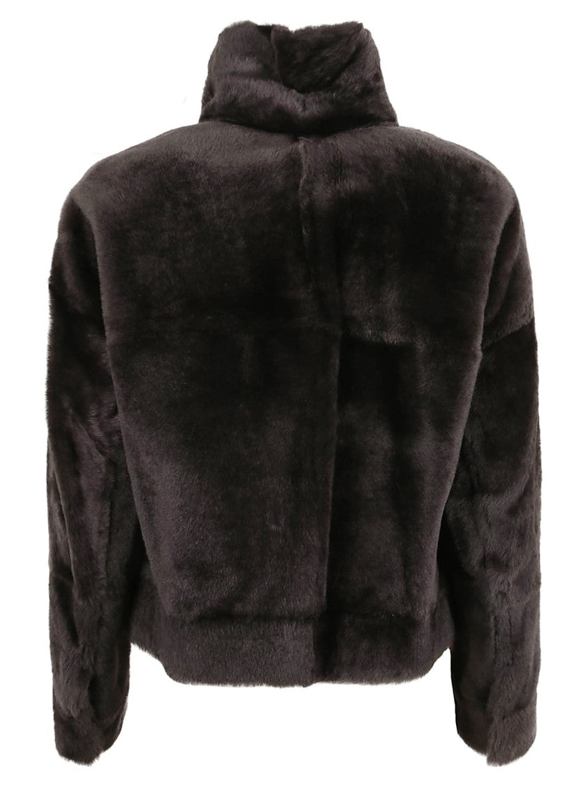 Brunello Cucinelli Shearling Jacket With High Neck