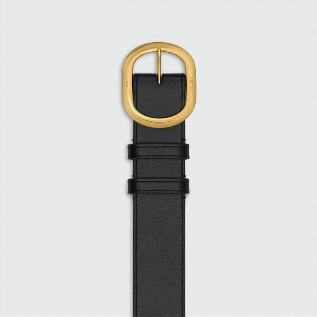 Celine Calf Leather Belt With Gold Buckle And Minimalist Design
