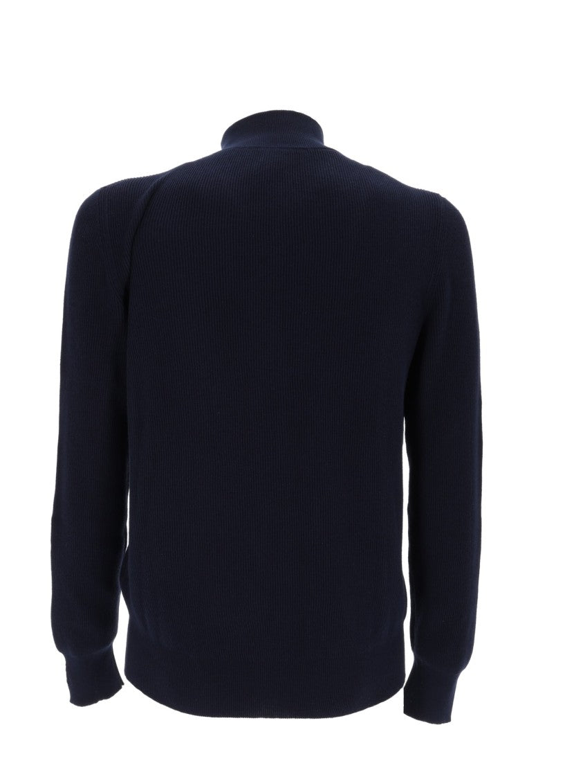 Ballantyne Ribbed Cotton Full Zip Sweater