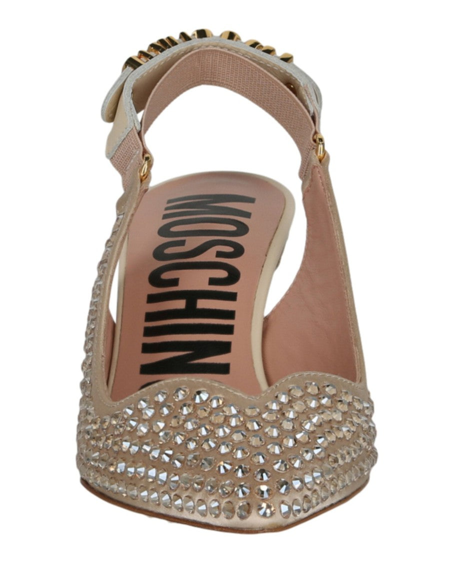 Moschino Crystal Embellished Kitten Heels