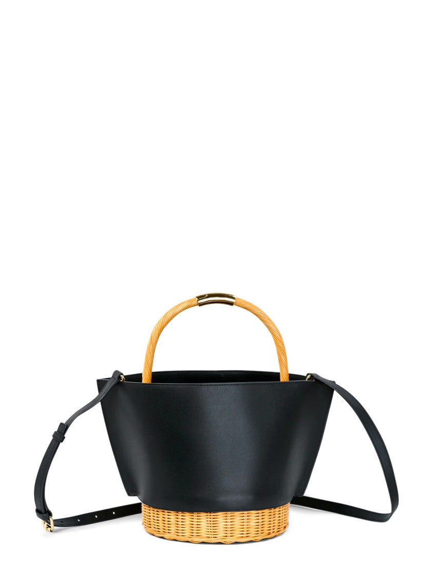Sacai Medium Leather And Rattan Basket Ba