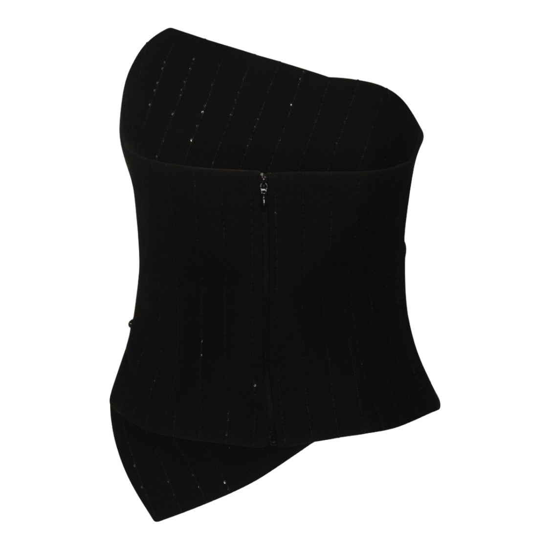 Nissa Asymmetrical Black Top With One-Shoulder Design
