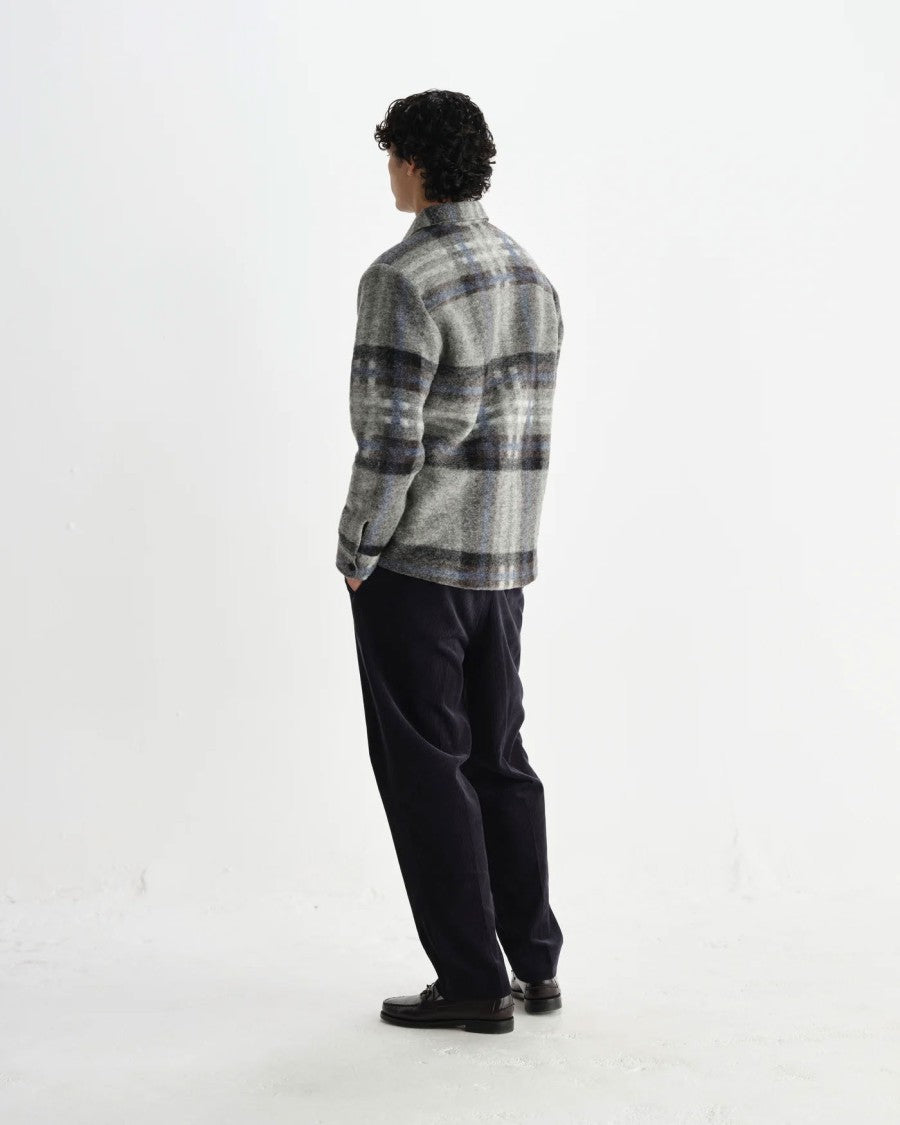 Wax London Wool Check Overshirt With Classic Collar
