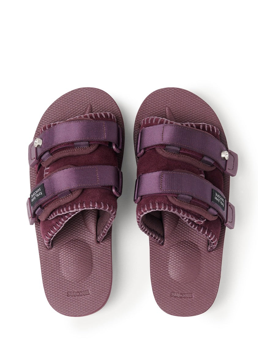 Forte Forte Crossed Strap Sandals In Deep Plum